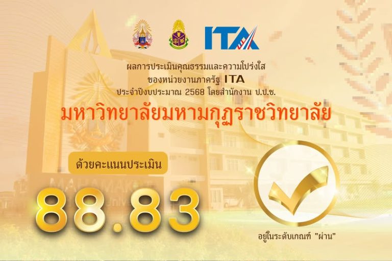 ผลการประเมินคุณธรรมและความโปร่งใส ของหน่วยงานภาครัฐ ITA ประจำปีงบประมาณ 2568